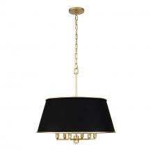 Varaluz 364P06MBFG - Coco 6 Light Pendant - Matte Black/French Gold