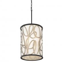 Varaluz 381F06MBAR - Scribble 6 Light Foyer - Matte Black/Artifact