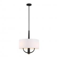 Varaluz 503P03BLSB - Patchwork 3 Light Pendant - Black/Satin Brass