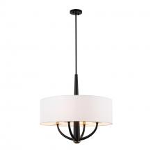 Varaluz 503P04BLSB - Patchwork 4 Light Pendant - Black/Satin Brass