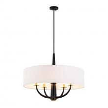Varaluz 503P05BLSB - Patchwork 5 Light Pendant - Black/Satin Brass