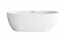 Elegant BT10770GW-BGD - Bathtub 70.0"33.5"24.0" GW with BGD drain kit