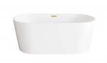 Elegant BT30159GW-BGD - Bathtub 59.1 x 29.5 x 23 GW with BGD drain kit