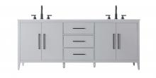 Elegant VF29384DGR - Vanity Cabinet 4Dr 3Dw 84x21.5x35 Grey