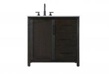 Elegant VF29536CO - Vanity Cabinet 1Dr 3Dw 36x21.5x35 Chocolate Oak