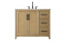 Elegant VF29542LO - Vanity Cabinet 2Dr 3Dw 42x21.5x35 Linen Oak