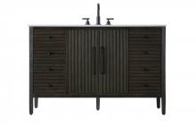 Elegant VF29654CO - Vanity Cabinet 2Dr 6Dw 54x21.5x35 Chocolate Oak