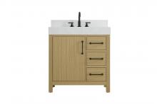 Elegant VF60632MHB-BS - Vanity Cabinet 1DR 3DW 32"W x 22"D x 34"H Honey Brownw/BS