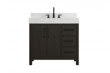 Elegant VF60636MMB-BS - Vanity Cabinet 2DR 3DW 36"W x 22"D x 34"H Mocha Brownw/BS