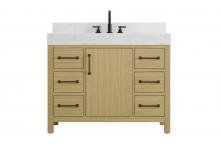 Elegant VF60642MHB-BS - Vanity Cabinet 1DR 6DW 42"W x 22"D x 34"H Honey Brownw/BS