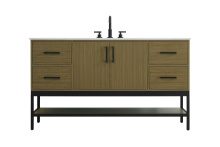 Elegant VF60760MCB - Vanity Cabinet 2Dr4Dw 60"x22"x34" Chestnut Brown