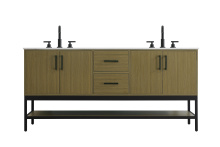 Elegant VF60772DMCB - Vanity Cabinet 4Dr2Dw 72"x22"x34" Chestnut Brown
